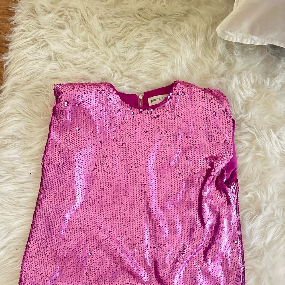 Pink Sequin Mini Skirt & top set